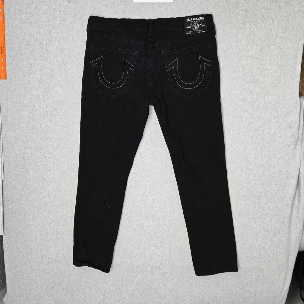 True Religion Men Jeans 34 Black Denim GENO Relaxed‎ Slim 31